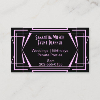 Pink Art Deco Business Card