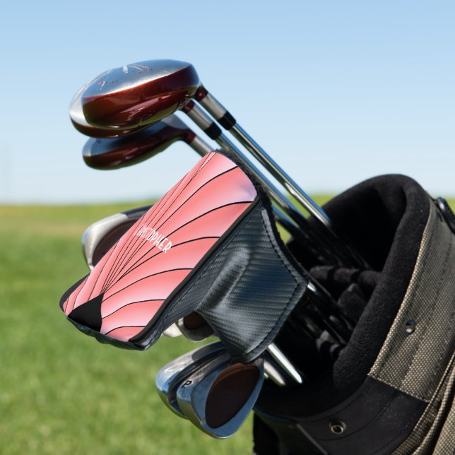 Pink Art Deco Design Golf Head Cover (In Situ)