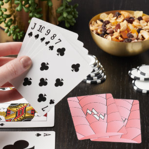 Pink Art Deco Design Monogrammed Playing Cards