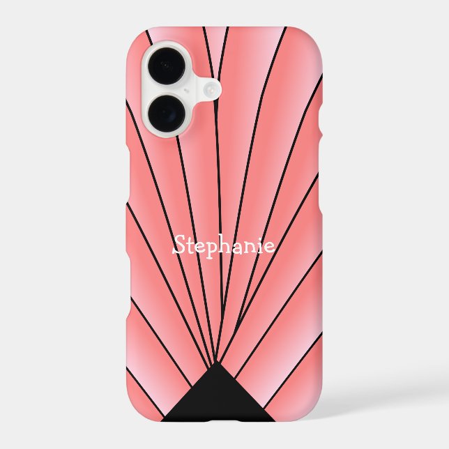 Pink Art Deco Fan Design (Back)