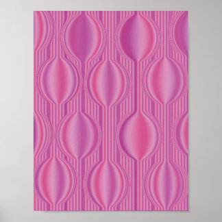 Pink Art Deco Geometric Pattern Modern Decorative Poster