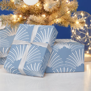Pink art-deco pattern on white background wrapping wrapping paper