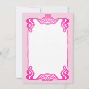 Pink Art Nouveau Border Card