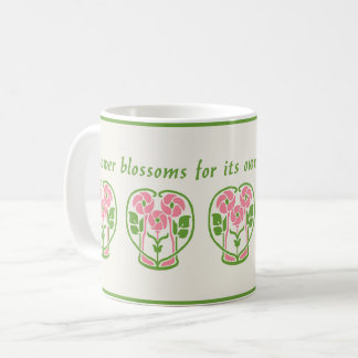 Pink Art Nouveau Flowers Coffee Mug