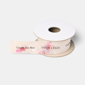 Pink Artsy Custom Business Logo Packaging Satin Ribbon