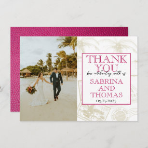 Pink Aruba  Thank You Card