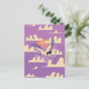 Pink Asian Crane Bird Postcard