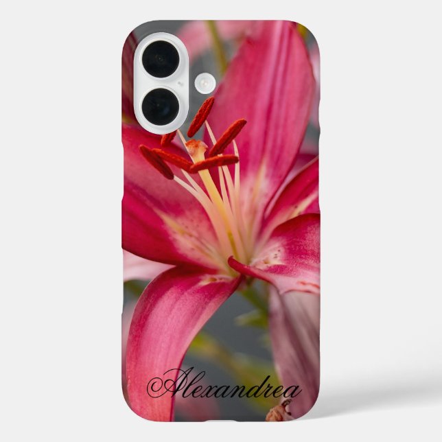 Pink Asiatic Lily – Elegant Flower Photography Case-Mate iPhone Case (Back)