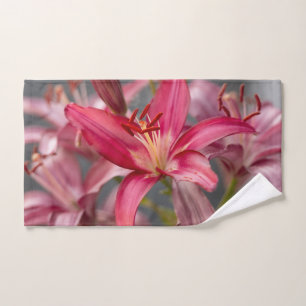 Pink Asiatic Lily, Flower Photography Bath Towel Set