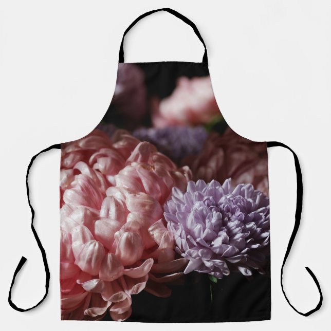 Pink Aster Bouquet: Baroque Lighting. Apron (Front)