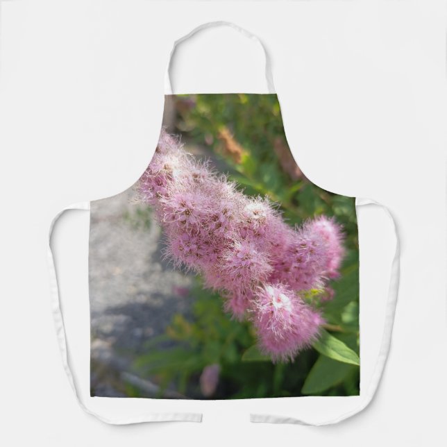Pink Astilbe Flower Floral Kitchen Apron for Garde (Front)