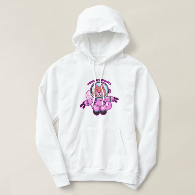 pink,astronaut. [Men's] Hoodie (Design Front)