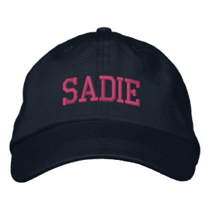 Pink Athletic Block Monogram Custom Name Embroidered Hat