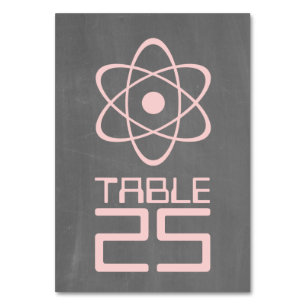 Pink Atomic Chalkboard Table Card