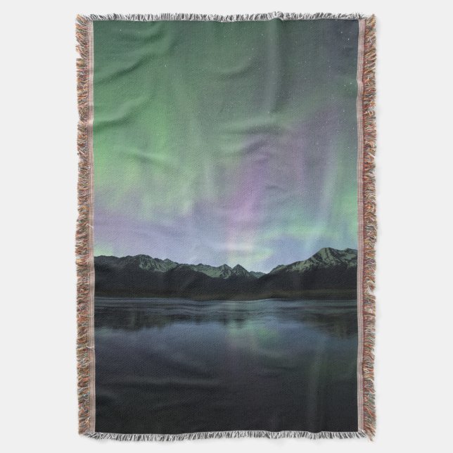 Pink Aurora Throw Blanket (Front Vertical)