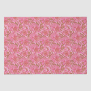 Pink Australian Protea And Waratah Pattern Tissue Paper