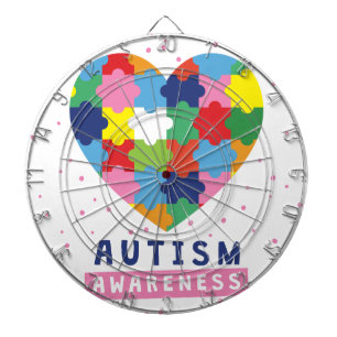 pink autism awareness dartboard