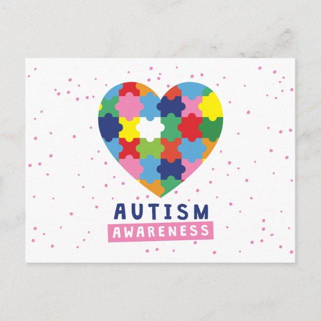 pink autism awareness postcard (Front)