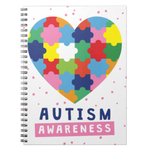 pink autism awareness spiral notebook