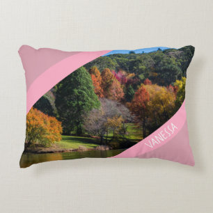 Pink Autumn Trees Botanical Gardens Australia Decorative Cushion