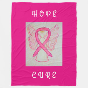 Pink Awareness Ribbon Angel Cancer Chemo Blanket