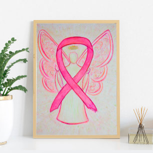 Pink Awareness Ribbon Angel Poster Art Print