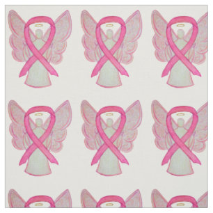 Pink Awareness Ribbon Breast Cancer Angel Fabric