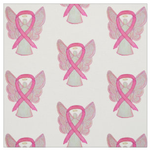 Pink Awareness Ribbon Breast Cancer Angel Material Fabric