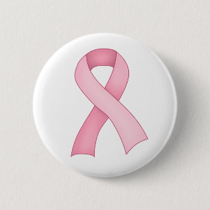 Pink Awareness Ribbon Button 0001