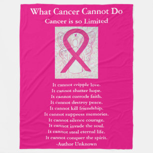Pink Awareness Ribbon Cancer Angel Chemo Blankets