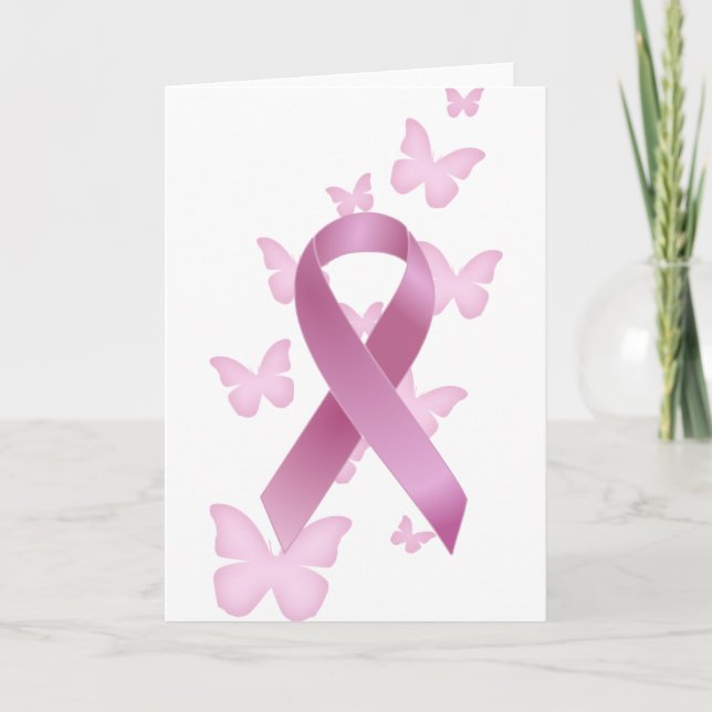 Pink Awareness Ribbon Card (Front)