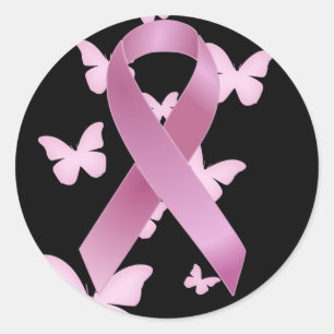 Pink Awareness Ribbon Classic Round Sticker