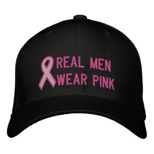 Pink Awareness Ribbon Embroidered Hat