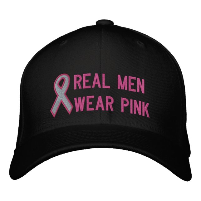 Pink Awareness Ribbon Embroidered Hat (Front)