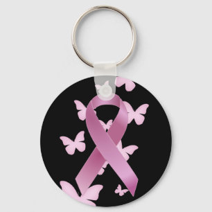 Pink Awareness Ribbon Key Ring