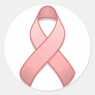 Pink Awareness Ribbon Round Sticker
