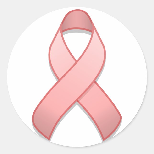 Pink Awareness Ribbon Round Sticker (Front)
