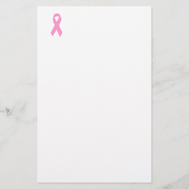 Pink Awareness Ribbon Stationery (Front)