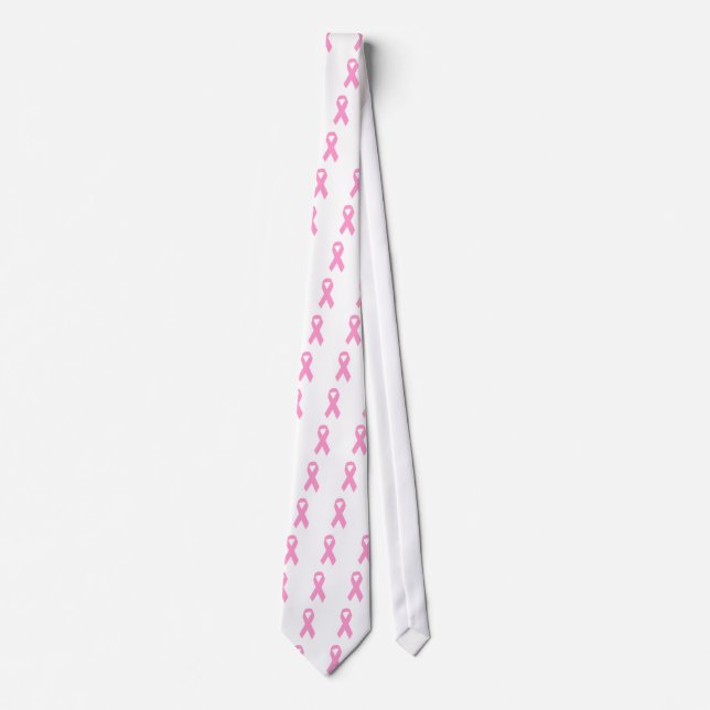 Pink Awareness Ribbon Tie (Front)