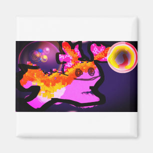Pink axolotl fun wave magnet