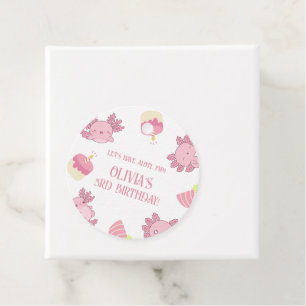 Pink Axolotl Kids Birthday Souvenir Gift Favour Tags