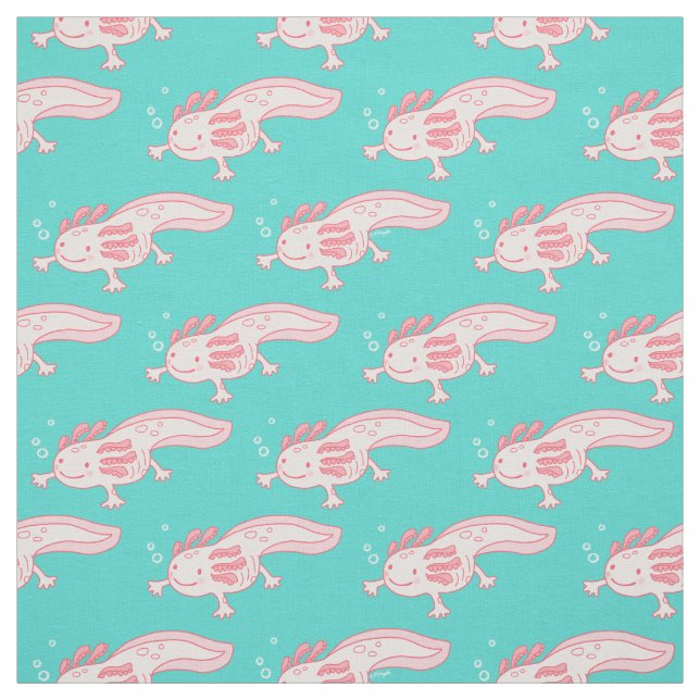 Pink Axolotl Pattern Fabric (Swatch)