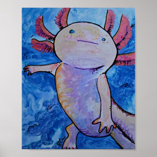 Pink Axolotl Poster