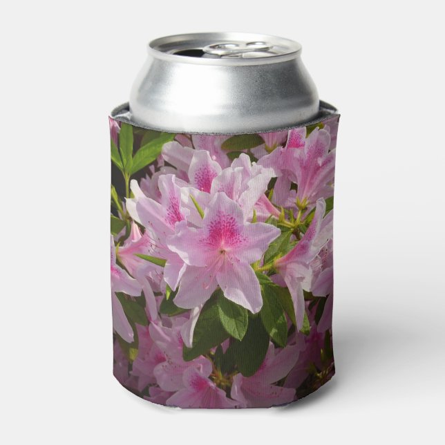 Pink Azalea Bush Spring Floral Can Cooler (Can Front)