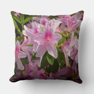 Pink Azalea Bush Spring Floral Cushion