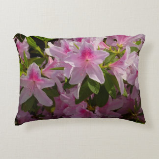 Pink Azalea Bush Spring Floral Decorative Cushion