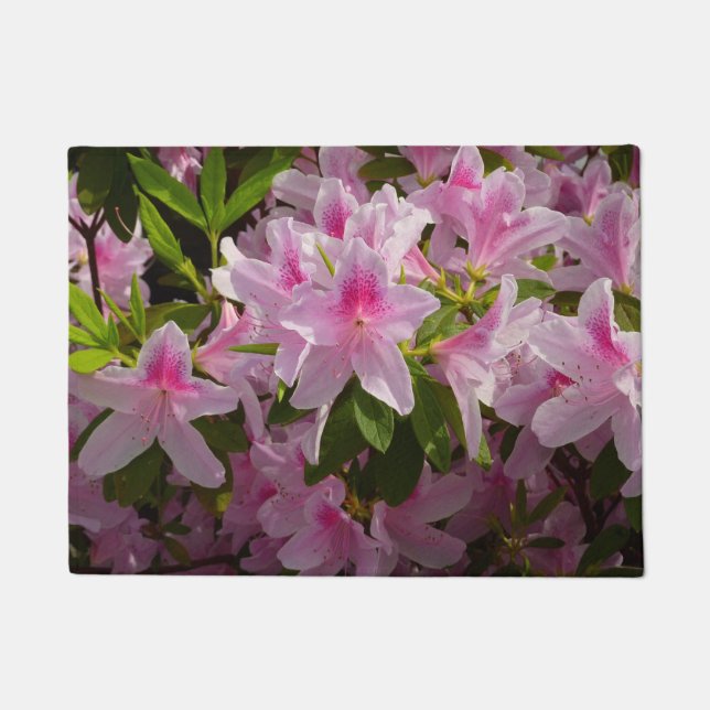 Pink Azalea Bush Spring Floral Doormat (Front)