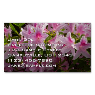 Pink Azalea Bush Spring Floral Magnetic Business Card