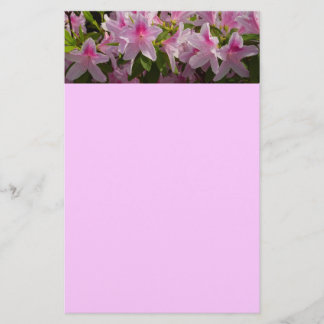 Pink Azalea Bush Spring Floral Stationery
