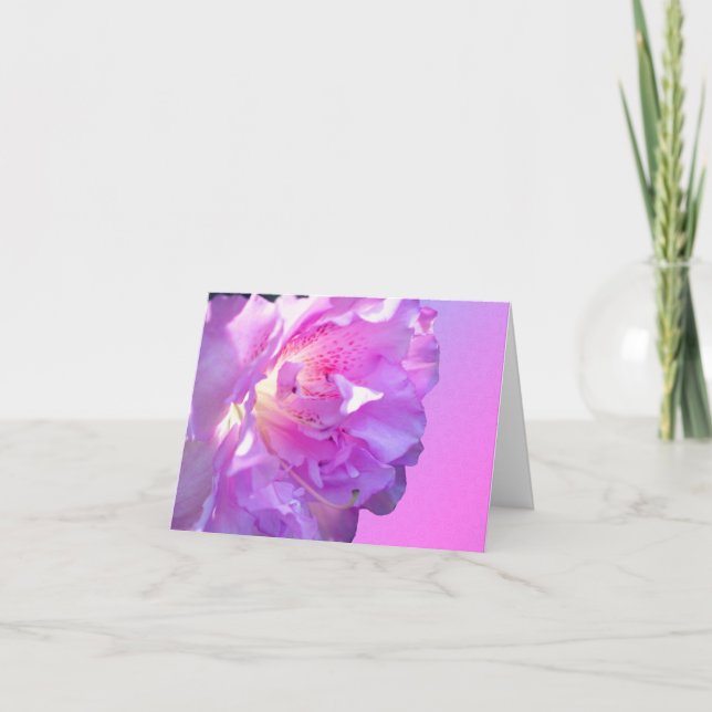 Pink Azalea Flower Customisable Note Card (Front)